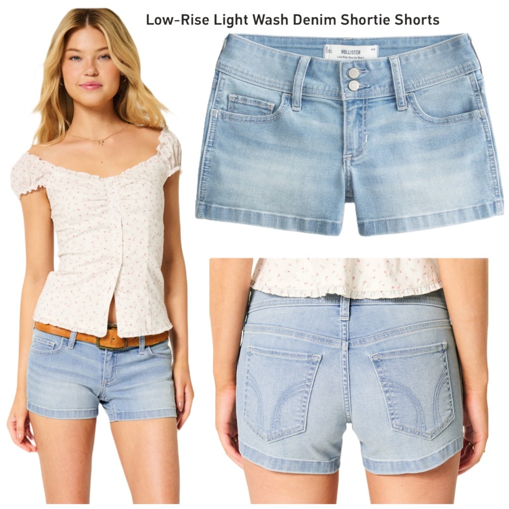 Hollister Low-Rise Denim Shortie Shorts NEW WITH TAGS 14
